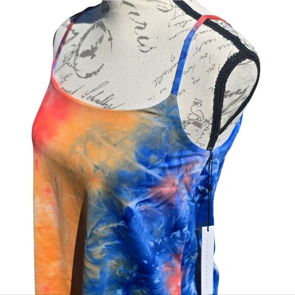 Susana Monaco -1523 NWT Tie Dye Multicolor Orange Blue Tank Top Women's XS - Picture 4 of 10